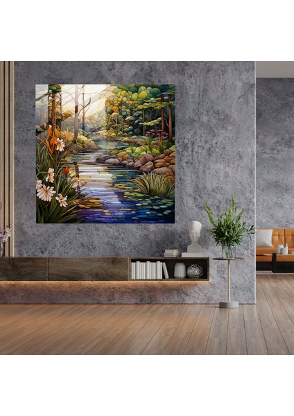 Huzur Veren Papirüs Cam Duvar Sanatı - Papirüs Cam Tablo Duvar Dekorasyonu modelleri