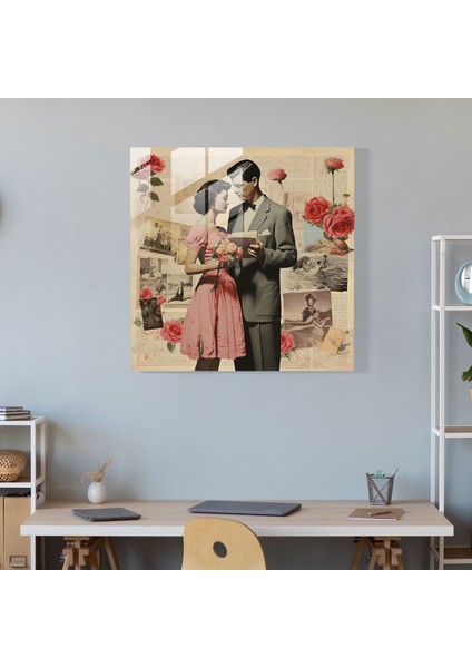 Aşk Mektupları Kolaj Cam Tablo - Romantik Cam Sanatı Aşk Mektupları modelleri