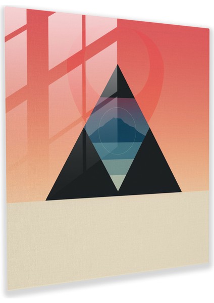 Pink Floyd Geometrik Tasarım Cam Tablosu - Pink Floyd Cam Duvar Sanatı Discography