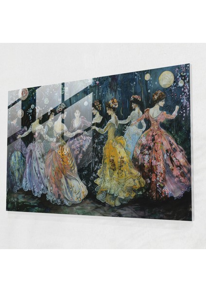 Zarif Bayanlar Cam Tablosu - Pre-Raphaelite Brotherhood Modern Sanat Ev Dekorasyonu