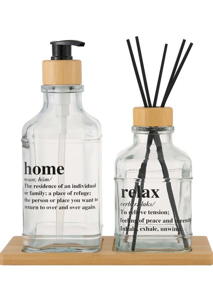 Rogan 2 Li Bambu Tepsili Sıvı Sabunluk Seti fırsatları