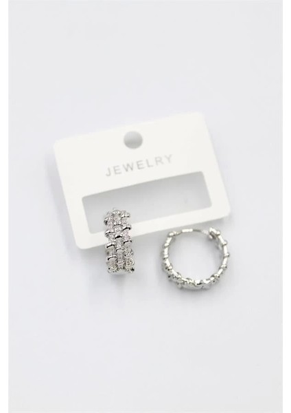 Taşlı Halka Küpe - Gümüş fiyatları