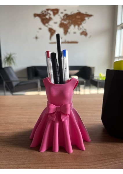 Elbise Şeklinde Makyaj Fırçalık ve Kalemlik Kutusu Fırça Organizer Dekoratif Makyaj Masa Düzenleyici fırsatları