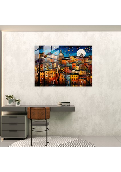 Canlı Trastevere Mahallesi - Roma Cam Tablosu Duvar Dekorasyonu Hayat ve Kültür modelleri