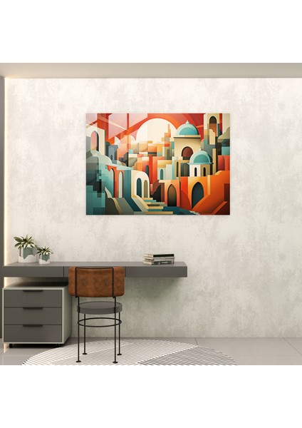 Roma Cam Tablo Sanatı - Geometrik Mimarlık Soyutlaması - Roma Roma Mimarisi Ev Dekorasyonu Duvar Dekorasyonu fiyatları