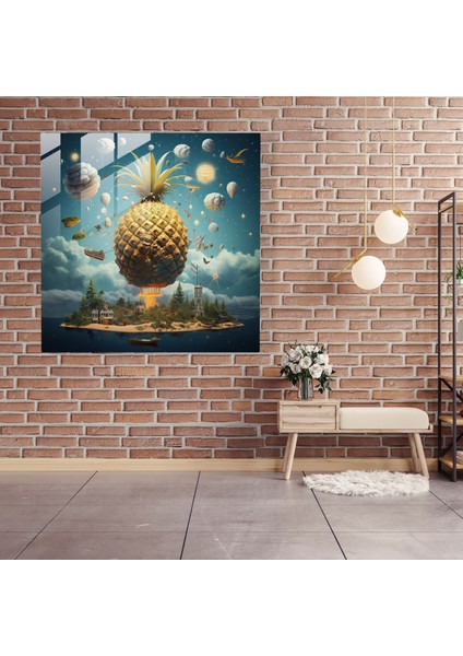 Rüya Adası Ananas Cam Tablo - Modern Sanat Rüya Gibi Ananas fiyatları