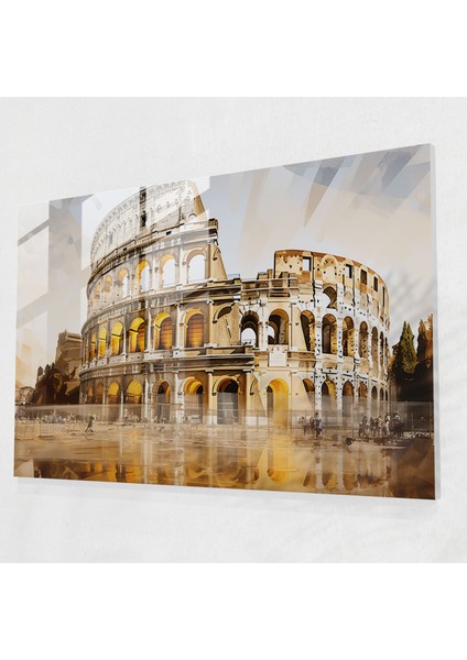 Roma Cam Tablo - Roma Roma Kolosseum Modern Soyut Çağdaş