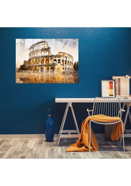 Roma Cam Tablo - Roma Roma Kolosseum Modern Soyut Çağdaş fiyatları