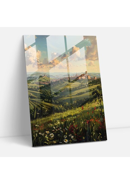 Rüya Gibi Manzara Cam Tablo Sanatı - Raffaello Sanzio Cam Tablo Ev Dekorasyonu