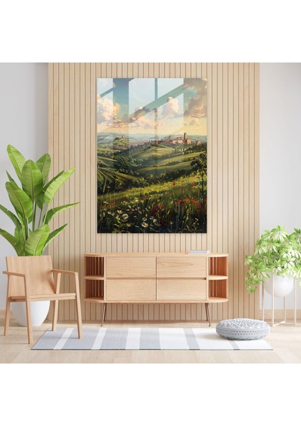 Rüya Gibi Manzara Cam Tablo Sanatı - Raffaello Sanzio Cam Tablo Ev Dekorasyonu modelleri