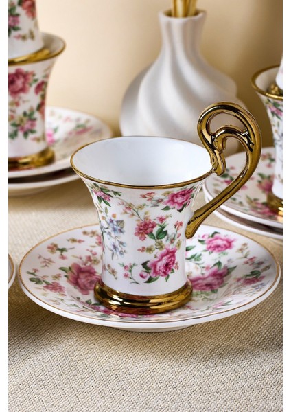 Porselen English Sachet 6 Kişilik Kahve Fincanı fiyatları