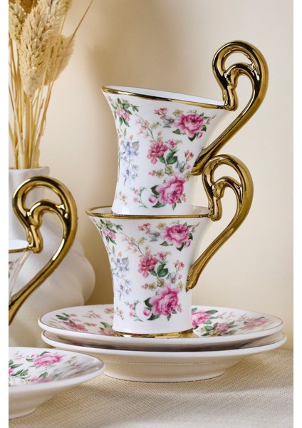 Porselen English Sachet 6 Kişilik Kahve Fincanı modelleri