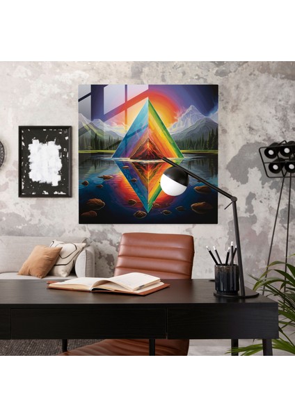 Pink Floyd Gökkuşağı Prizması Cam Tablo - Duvar Dekorasyonu Prism Gökkuşağı Renkli Işık fiyatları