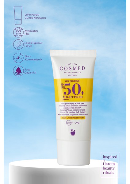 Sun Essential SPF50+ Güneş Kremi - Tüm Cilt Tipleri İçin Vegan, Renksiz, UVA/UVB Koruma ve Nemlendirici Formül, 30 ml indirimleri