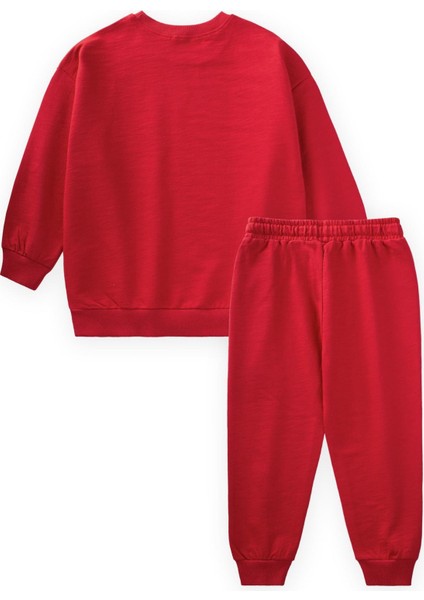 Basıc Sweatshirt Takım 3-8 Yaş Kırmızı fiyatları