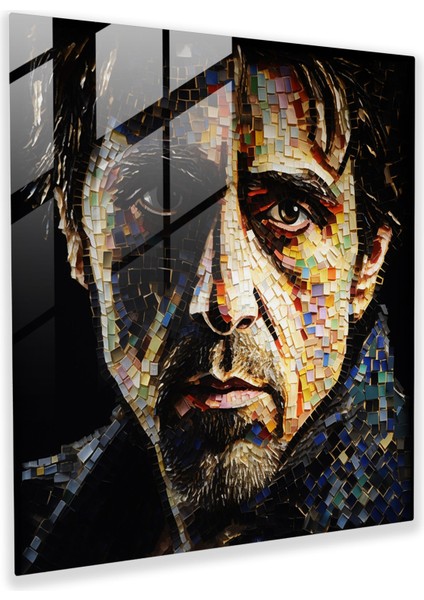 Scarface Mozaik Cam Tablo - Scarface Mozaik Sanat Eseri Kusursuz Ustalık Modern Sanat
