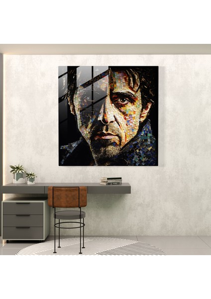 Scarface Mozaik Cam Tablo - Scarface Mozaik Sanat Eseri Kusursuz Ustalık Modern Sanat modelleri