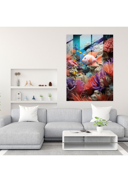 Origami Cam Tablo Sanatı - Deniz Cenneti - Origami Sualtı Cenneti Mercan Resifleri fiyatları
