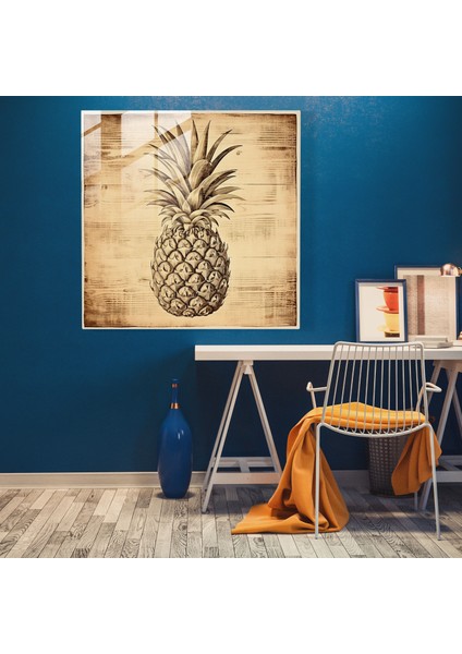 Vintage Oymalı Ananas Cam Tablo - Ananas Vintage Tarzı Ev Dekorasyonu modelleri