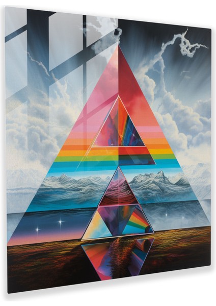 Pink Floyd Cam Tablo - Modern Albüm Sanatı - Ev Dekorasyonu Cam Sanatı Modern