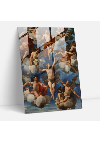 Alegorik Mitoloji Cam Tablo Sanatı - Raffaello Sanzio Ev Dekorasyonu Cam Tablo