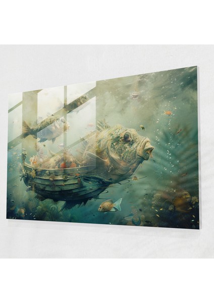 Salvador Dali Cam Tablo - Masalsı Denizaltı Dünyası - Ev Dekorasyonu