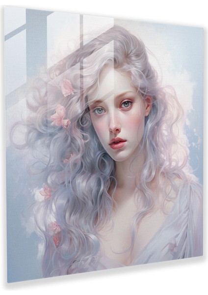 Huzurlu Güzellik Cam Tablo - Pastel Güzellik Huzur Yumuşak Bakış