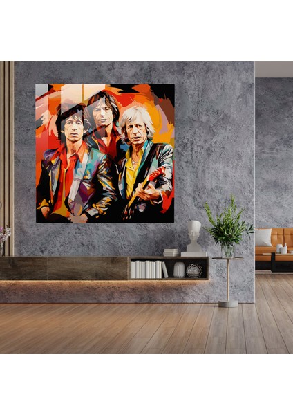 Minimalist Taşlar Cam Tablo - Rolling Stones Cam Duvar Sanatı Cam Sanatı Soyut Tasarım modelleri