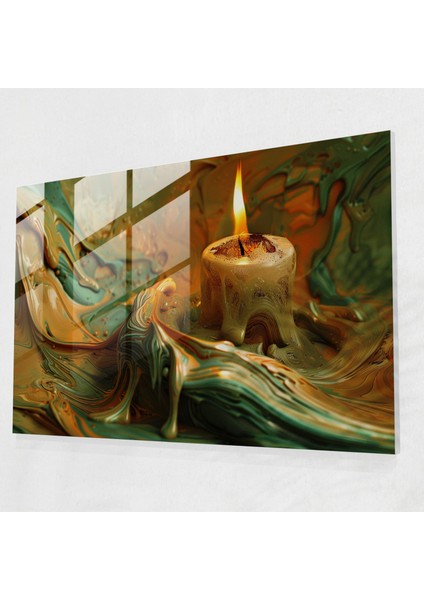 Salvador Dali Eriyen Mumlu Cam Duvar Sanatı - Modern Sanat Sürrealizm Duvar Dekorasyonu