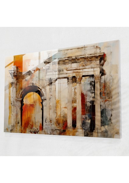 Roma Forumu Cam Tablosu - Soyut Karışık Medya Sanatı - Roma Ev Dekorasyonu Gizem Cam Sanatı
