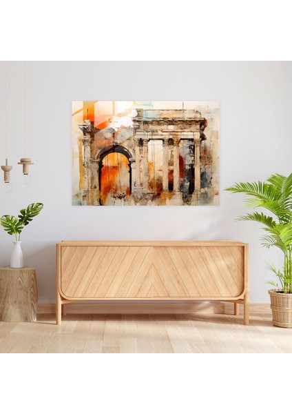 Roma Forumu Cam Tablosu - Soyut Karışık Medya Sanatı - Roma Ev Dekorasyonu Gizem Cam Sanatı modelleri