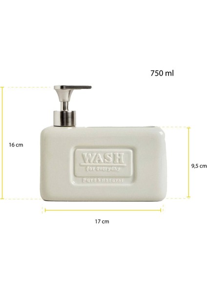 Std Ash Light Grey Porselen Sıvı Sabunluk 750 ml Modern modelleri