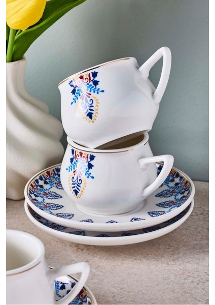 Mavibahçe 6 Kişilik Porselen Kahve Fincanı Takımı modelleri