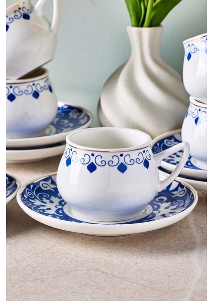 Mavibahçe 6 Kişilik Porselen Kahve Fincanı Takımı modelleri