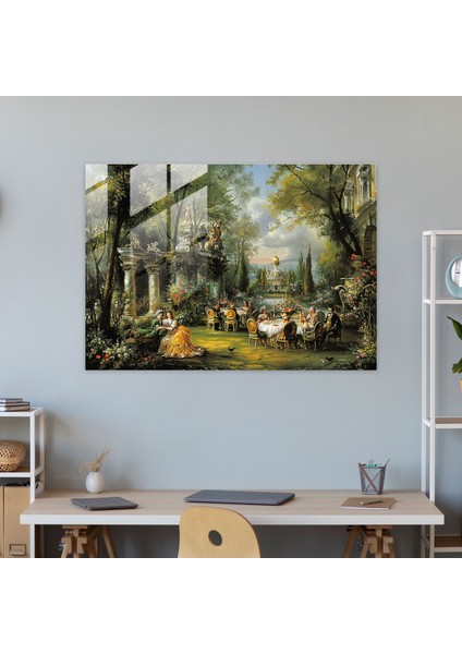 Rokoko Tarzı Boyamalı Cam Duvar Sanatı - Rokoko Tarzı Boyama Duvar Dekorasyonu Modern Sanat fiyatları