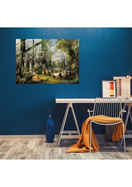 Rokoko Tarzı Boyamalı Cam Duvar Sanatı - Rokoko Tarzı Boyama Duvar Dekorasyonu Modern Sanat modelleri