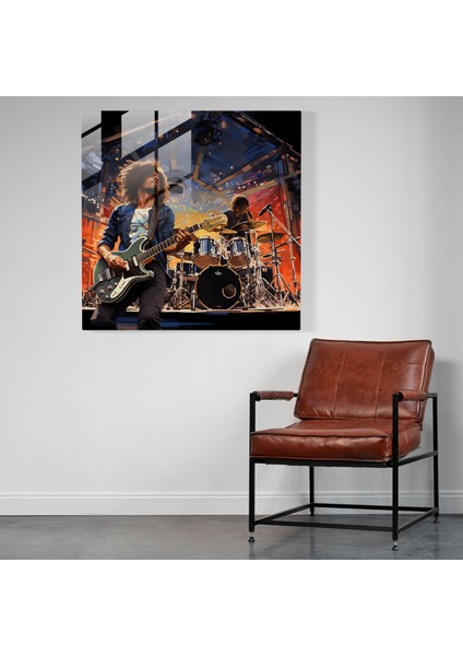Pink Floyd Canlı Performans Cam Tablosu - Pink Floyd Cam Sanatı Fotoğraf Gerçekçi Illüstrasyon Detaylara Önem fiyatları