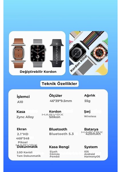 Watch 10 Pro+ Akıllı Saat Iphone ve Android Tüm Telefonlara Uyumludur fırsatları