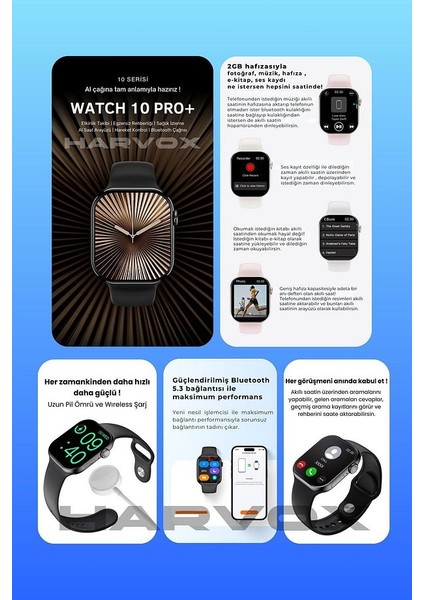Watch 10 Pro+ Akıllı Saat Iphone ve Android Tüm Telefonlara Uyumludur