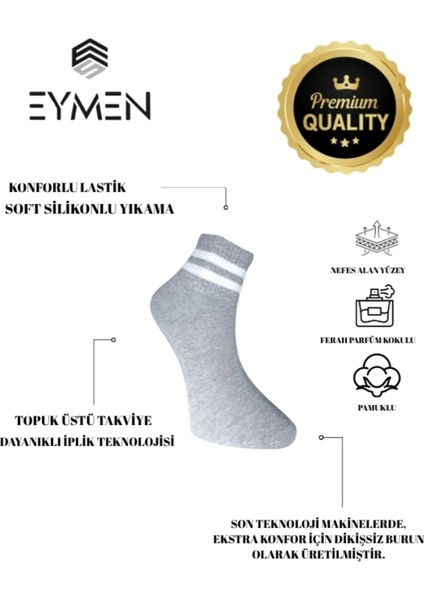 6'lı Ekonomik Kısa Kolej Çemberli Tenis Çorabı Gri - Erkek Kadın Için Uygun fiyatları