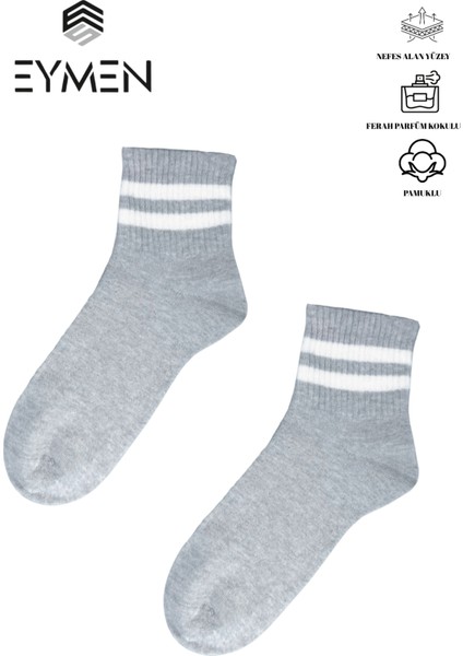 6'lı Ekonomik Kısa Kolej Çemberli Tenis Çorabı Gri - Erkek Kadın Için Uygun modelleri