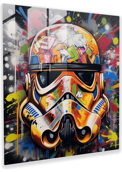 Isyan Ruhlu Stormtrooper Graffiti Cam Tablo - Star Wars Duvar Dekorasyonu Cam Sanatı