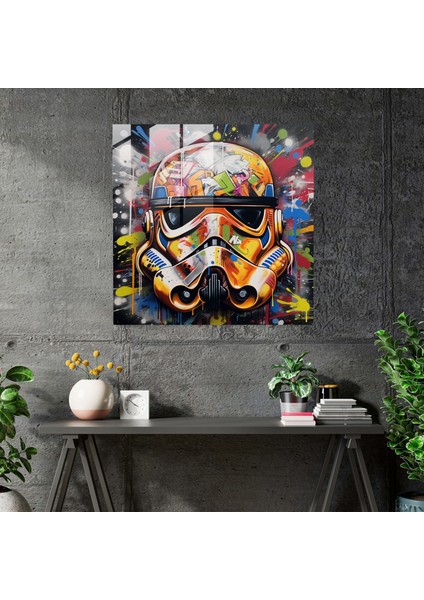 Isyan Ruhlu Stormtrooper Graffiti Cam Tablo - Star Wars Duvar Dekorasyonu Cam Sanatı modelleri