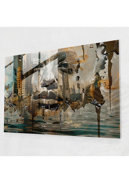 Erimeyen Yüzler Cam Tablo - Salvador Dali Modern Sanat Ev Dekorasyonu Cam Sanatı