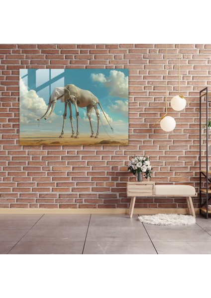 Masalsı Fil Cam Tablo - Salvador Dali Cam Tablo Ev Dekorasyonu Cam Duvar Sanatı fiyatları