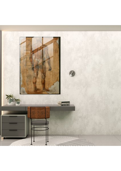 Raffaello Sanzio Modern Sanat - Insan Anatomi Cam Tablo - Duvar Sanatı Ev Dekorasyonu fiyatları