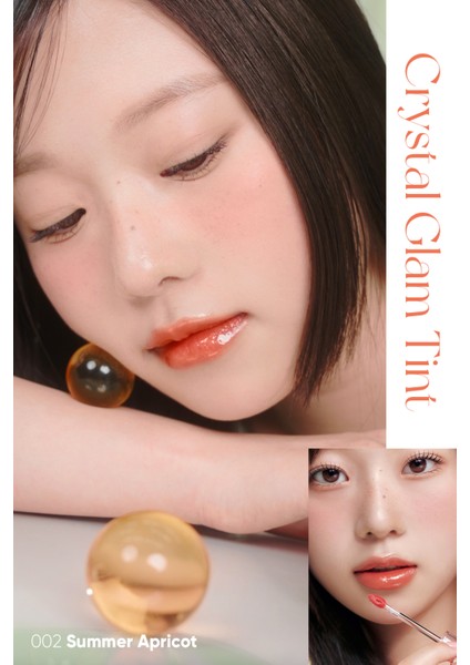 Yapışkanlık Hissi Vermeyen Yoğun Işıltılı Tint CLIO Crystal Glam Tint (02 Summer Apricot)