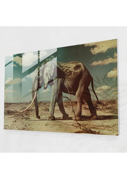 Salvador Dali Uzun Bacaklı Fil Cam Tablosu - Salvador Dali Sürrealizm Duvar Dekorasyonu