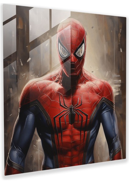 Örümcek Adam Cam Tablo - Cam Sanatı Ikonik Kostüm Ev Dekorasyonu