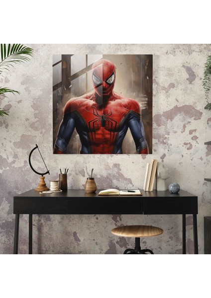 Örümcek Adam Cam Tablo - Cam Sanatı Ikonik Kostüm Ev Dekorasyonu fiyatları